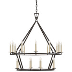 Darlana Two Tiered Ring Chandelier - Aged Iron