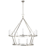 Darlana Two Tiered Ring Chandelier - Polished Nickel