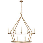 Darlana Two Tiered Ring Chandelier - Gilded Iron