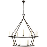 Darlana Two Tiered Ring Chandelier - Aged Iron