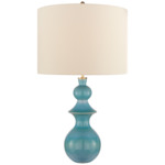 Saxon Table Lamp - Sandy Turquoise / Cream Linen