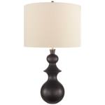 Saxon Table Lamp - Metallic Black / Cream Linen