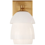 Whitman Wall Sconce - Hand-Rubbed Antique Brass / White Glass