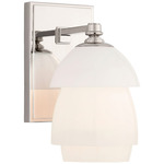 Whitman Wall Sconce - Polished Nickel / White Glass