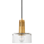 Iris Pendant - Hand-Rubbed Antique Brass / Clear