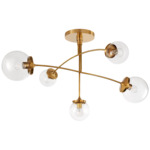 Prescott Convertible Chandelier - Soft Brass / Clear