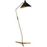 Mayotte Floor Lamp - Hand-Rubbed Antique Brass / Black