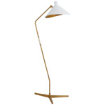 Mayotte Floor Lamp - Hand-Rubbed Antique Brass / Matte White