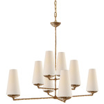 Fontaine Offset Chandelier - Gilded Plaster / Linen