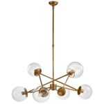 Turenne Chandelier - Hand-Rubbed Antique Brass / Clear