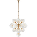Cristol Chandelier - Hand-Rubbed Antique Brass / White Strie