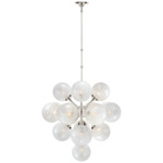 Cristol Chandelier - Polished Nickel / White Strie