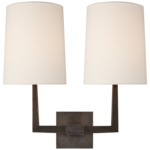 Ojai Double Wall Sconce - Bronze / Linen