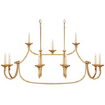 Flemish Linear Pendant - Gilded Iron