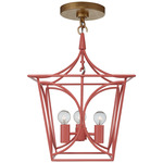 Cavanagh Mini Lantern Pendant - Gild / Coral