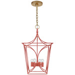 Cavanagh Lantern Pendant - Gild / Coral