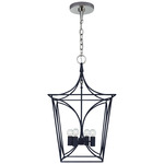 Cavanagh Lantern Pendant - Polished Nickel / French Navy