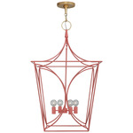 Cavanagh Lantern Pendant - Gild / Coral