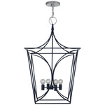 Cavanagh Lantern Pendant - Polished Nickel / French Navy