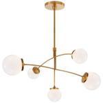 Prescott Convertible Chandelier - Soft Brass / White