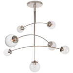 Prescott Convertible Chandelier - Polished Nickel / Clear