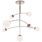 Prescott Convertible Chandelier - Polished Nickel / White