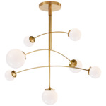 Prescott Convertible Chandelier - Soft Brass / White