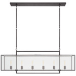 Halle Linear Pendant - Aged Iron / Clear