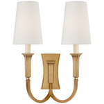 Delphia Wall Sconce - Hand-Rubbed Antique Brass / Linen
