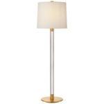 Riga Buffet Table Lamp - Hand-Rubbed Antique Brass / Crystal / Linen