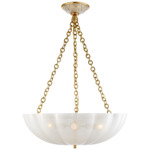 Rosehill Chandelier - Hand-Rubbed Antique Brass / White