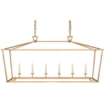 Darlana Brass Linear Lantern Chandelier - Antique-Burnished Brass