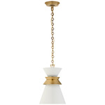 Alborg Pendant - Matte White / Antique Burnished Brass