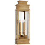 Linear Lantern Outdoor Wall Sconce - Antique-Burnished Brass / Clear