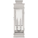 Linear Lantern Outdoor Wall Sconce - Polished Nickel / Clear