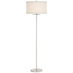 Walker Floor Lamp - Burnished Silver Leaf / Cream Linen