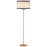 Walker Floor Lamp - Gild / Cream Linen / Black Linen