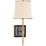 Bradford Wall Sconce - Soft Brass / Black / Linen / Soft Brass Trim