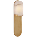 Melange Elongated Pill Wall Sconce - Antique-Burnished Brass / Alabaster