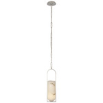 Melange Elongated Pendant - Polished Nickel / Alabaster