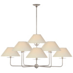 Kelley Chandelier - Burnished Silver Leaf / Linen