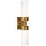 Marais Double Wall Sconce - Hand-Rubbed Antique Brass / White