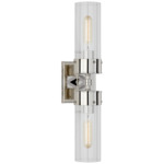Marais Double Wall Sconce - Polished Nickel / Clear