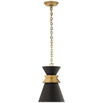 Alborg Pendant - Matte Black / Antique Burnished Brass