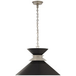 Alborg Wide Pendant - Matte Black / Antique Nickel