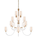 Clarice Chandelier - Antique Brass / Crystal / Linen