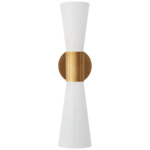 Clarkson Narrow Wall Sconce - Hand-Rubbed Antique Brass / White