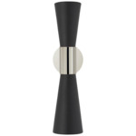 Clarkson Narrow Wall Sconce - Polished Nickel / Black