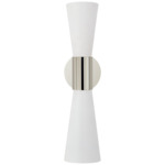 Clarkson Narrow Wall Sconce - Polished Nickel / White