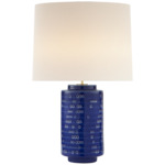 Darina Table Lamp - Pebbled Blue / Linen